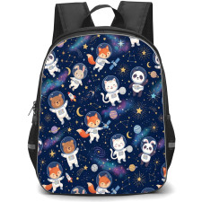 Galaxy Animals Pattern Backpack School Bag - Studentpack Black