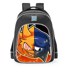 Friday Night Funkin FNF Chaos Nightmare Sonic Vs. Fleetway School Backpack
