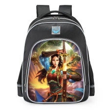 Smite Amaterasu Cerulean Sky Skin School Backpack