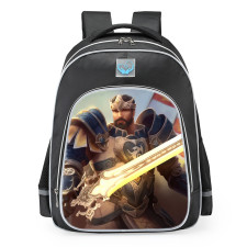 Smite King Arthur Excaliburs Light Skin School Backpack