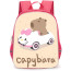 Capybara Backpack StudentPack - Capybara Hello Kitty Car Peach Background