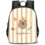 Capybara Backpack StudentPack - Capybara Pattern Art White And Brown Background