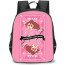 Crayon Shin-Chan Misae Nohara Backpack StudentPack - Misae Nohara Card Layout Pink Background
