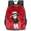 Demon Slayer Muichiro Tokito Backpack StudentPack - Muzan Kibutsuji Chibi Art Red Abstract Background