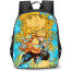 Demon Slayer Zenitsu Agatsuma Backpack StudentPack - Zenitsu Agatsuma Agatsuma Closed Eyes Abstract Yellow Background
