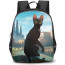 Flow Cat Backpack StudentPack - Flow Cat Peeking Illustration Art On Blue Background Sticker