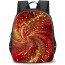 Girlish Backpack StudentPack - Girlish Gold Dusts In Red Swirl