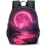 Girlish Backpack StudentPack - Girlish Pink Moon and Planets