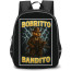 Italian Brainrot Bobrito Bandito Backpack StudentPack - Bobrito Bandito Standing On Dark Thunder Background Sticker