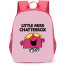 Mr Men Little Miss Chatterbox Backpack StudentPack - Mr Men Little Miss Chatterbox Illustration Art On Pink Background