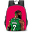 NBA Jaylen Brown Backpack StudentPack - Jaylen Brown Smiling Back Cartoon Art On Red Background