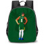 NBA Damian Lillard Backpack StudentPack - Damian Lillard Standing Back Illustration Art On Green Background