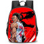 NBA Scottie Barnes Backpack StudentPack - Scottie Barnes Smiling Dinosaur Cartoon Art On Red Background