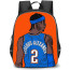 NBA Shai Gilgeous-Alexander Backpack StudentPack - Shai Gilgeous-Alexander 2 Okc Thunder Standing Back Illustration Art On Orange Background