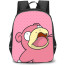 Pokemon Slowbro Backpack StudentPack - Slowbro Mouth Open Pink Background