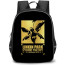 Linkin Park Backpack StudentPack - Linkin Park Hybrid Theory Logo Black and Gold Background