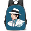 Michael Jackson Backpack StudentPack - Michael Jackson Side Pose White And Blue Background