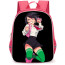 River City Girls Misako Backpack StudentPack - Misako In Action Posture Illustration Art On Black Background