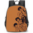 Rurouni Kenshin Backpack StudentPack - Rurouni Kenshin Characters Line Art Brown Background
