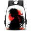 Rurouni Kenshin Kenshin Himura Backpack StudentPack - Kenshin Himura Silhouette Red Circle Background