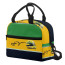 F1 Formula One Ayrton Senna Lunch Box - Ayrton Senna Helmet Green Black Stripe On Yellow Background