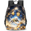 Monkey Sign Primary Element Metal Lucky Number 4 and 9 Backpack School Bag - Studentpack Black