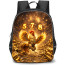 Rooster Chicken Sign Primary Element Metal Lucky Number 5 7 and 8 Backpack School Bag - Studentpack Black