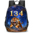 Tiger Sign Primary Element Wood Lucky Number 1 3 and 4 Backpack School Bag - Studentpack Black
